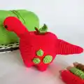 Fruit Dino Appletosaurus Amigurumi Pattern step 2 - assembly progress