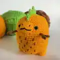 Pineapple Rex Amigurumi Pattern step 2 - assembly progress