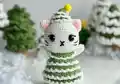 Christmas Tree Cat Amigurumi Pattern step 1 - construction progress