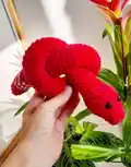 Adorable Red Snake Amigurumi Pattern step 4 - final assembly and finishing