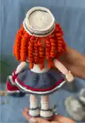 Sailor Girl Amigurumi Pattern step 2 - assembly progress