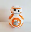 BB-8 Droid Amigurumi Pattern step 1 - construction progress