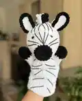 Zebra Hand Puppet Amigurumi Pattern step 1 - construction progress