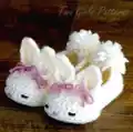 Hoppy Baby Bunny Slippers Crochet Pattern step 2 - assembly progress
