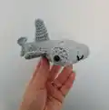Hammerhead Shark Friend Amigurumi Pattern step 2 - assembly progress