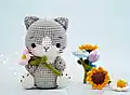 The Cats and Flowers Amigurumi Pattern step 2 - assembly progress