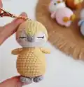 Mini Penguin Keychain Amigurumi Pattern step 2 - assembly progress