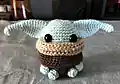 Kawaii Baby Alien Amigurumi Pattern step 1 - construction progress