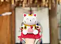 Lucky Cat Amigurumi Pattern step 1 - construction progress