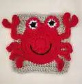 Crab Granny Square Crochet Pattern step 1 - construction progress