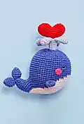 Cupid Whale Amigurumi Pattern step 2 - assembly progress