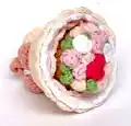 Reversible Flower Bouquet & Bride Amigurumi Pattern step 2 - assembly progress