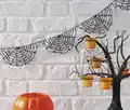 Halloween Spider Web Bunting Crochet Pattern step 1 - construction progress