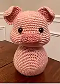 Adorable Pig Amigurumi Pattern step 2 - assembly progress