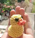 Daisy the Duck Amigurumi Pattern step 1 - construction progress
