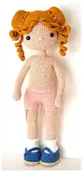 Doll Eliza Amigurumi Pattern step 2 - assembly progress