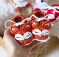 Adorable Fox Baby Booties Crochet Pattern step 1 - construction progress