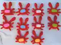 Crab Memory Game Amigurumi Pattern step 4 - final assembly and finishing