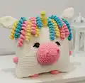 Magical Unicorn Pillow Crochet Pattern step 1 - construction progress