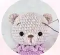 Plush Ballerina Bear Amigurumi Pattern step 3 - details and accessories