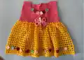 Butterfly Garden Baby Dress Crochet Pattern step 2 - assembly progress