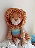 Alan the Lion Amigurumi Pattern step 1 - construction progress
