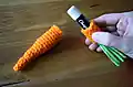 Carrot Lip Balm & Gift Holder Pattern step 1 - construction progress