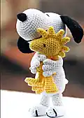 Snoopy Amigurumi Pattern step 2 - assembly progress