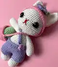 Kawaii Bunny with Basket Amigurumi Pattern step 2 - assembly progress