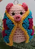 Pig in a Granny Square Blanket Amigurumi Pattern step 1 - construction progress
