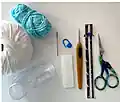 Baby Velcro Sneakers Crochet Pattern step 2 - assembly progress
