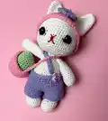 Kawaii Bunny with Basket Amigurumi Pattern step 1 - construction progress