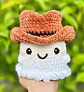 No Sew Ghosts Wearing Hats Amigurumi Pattern step 3 - details and accessories