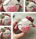 Cuddle Me Cow Amigurumi Pattern step 2 - assembly progress