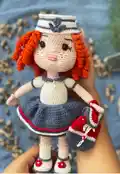 Sailor Girl Amigurumi Pattern step 1 - construction progress