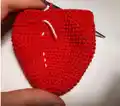 Anatomical Heart Amigurumi Pattern step 2 - assembly progress