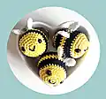 Adorable Crocheted Bumblebee Amigurumi Pattern step 2 - assembly progress