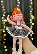 Graceful Ballerina Amigurumi Pattern step 1 - construction progress