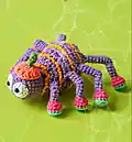 Spinderella the Spider Amigurumi Pattern step 1 - construction progress