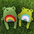 Crochet Pride Frog Amigurumi Pattern step 4 - final assembly and finishing