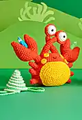 Crab Amigurumi Pattern step 1 - construction progress