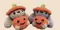 Halloween Bunny Pumpkin Amigurumi Pattern step 2 - assembly progress