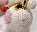 Lucky Cat Amigurumi Pattern step 2 - assembly progress