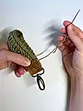 Highline Wristlet Keychain Pattern step 1 - construction progress