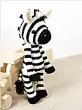 Xander The Zebra Amigurumi Pattern step 2 - assembly progress