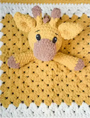 Adorable Giraffe Lovey Blanket Amigurumi Pattern