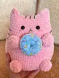 Cute Cat with Donut Amigurumi Pattern step 1 - construction progress
