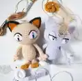 Mini Meowth Pokemon Amigurumi Pattern step 4 - final assembly and finishing