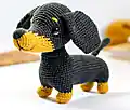 Yumi the Dachshund Bicolor Amigurumi Pattern step 1 - construction progress