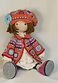 Boho Style Doll Zoey Crochet Pattern step 2 - assembly progress